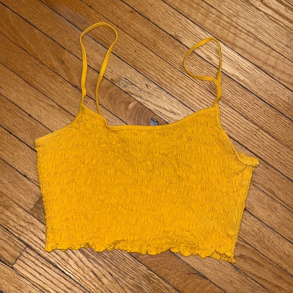 H&M Ruched Yellow Tank Top - Picture 1 of 3